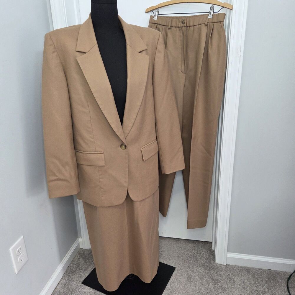 Pendleton Vintage 100% Wool Tan Brown High Rise Dress Pants ONLY Women 10 Petite